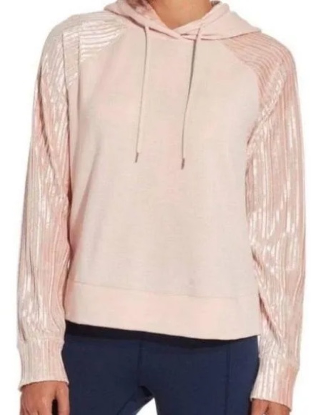 CALIA by Carrie Underwood Effortless Velvet Hoodie Cameo Rose XS NWT